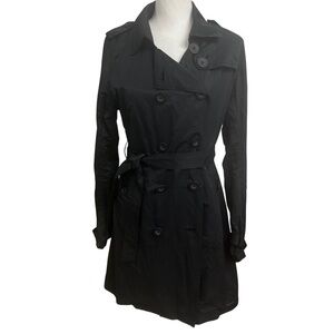 Desigual Trench Coat Black Size 46 = XXL US Designer Outdoor Wear